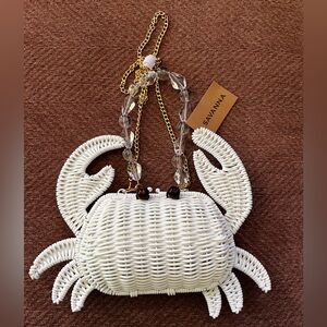 Savannah White Mini Crab Bag